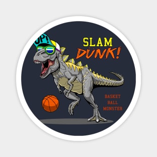 cool t rex dinosaur playing basketball Magnet